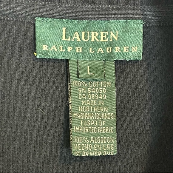 Ralph Lauren Men's Sweater Mock Neck Snap Button Navy Blue 100% Cotton Sz L - Picture 3 of 7